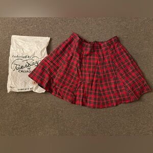 Tuesday of California mini plaid tartan pleated skirt size 1x